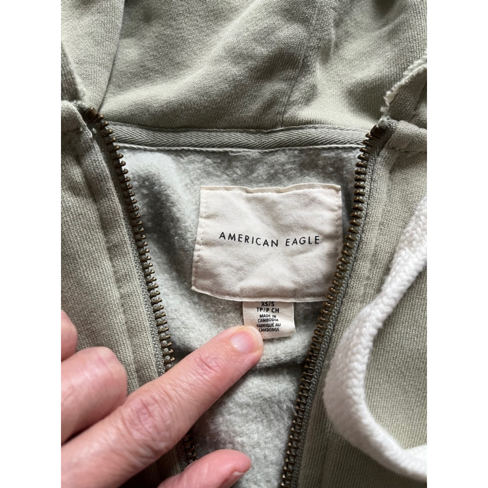American Eagle Forever zip up oversized hoodie sweatshirt size XS - Picture 7 of 11